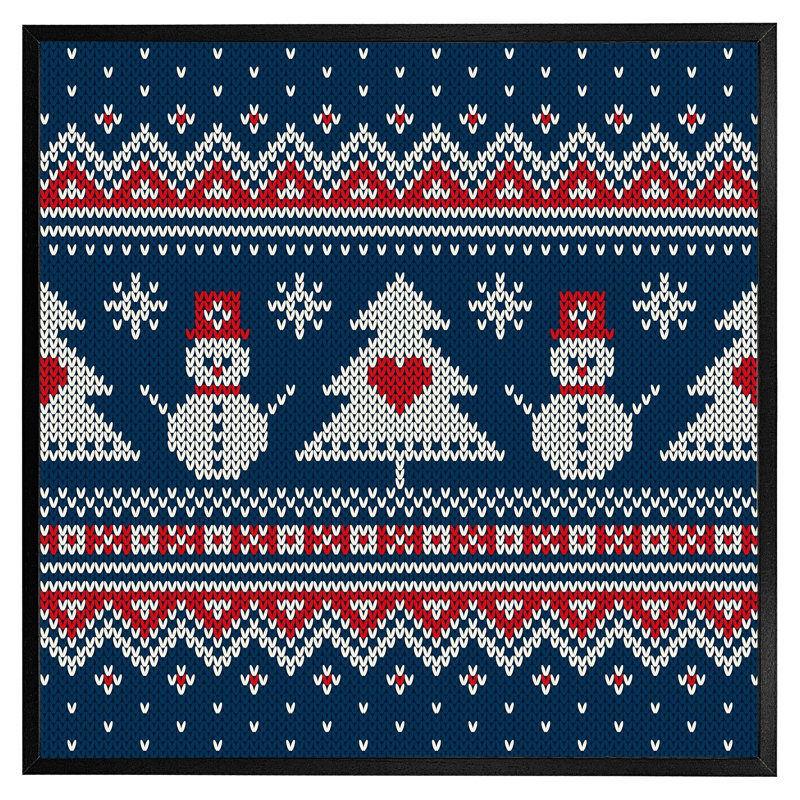 Osblek Winter Holiday Sweater - Single Picture Frame Print, Black, 41cm H x 41cm W x 4cm D