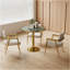 Table bistro ronde de 31,5 pouces avec plateau en faux marbre et plateau en métal robuste, facile à assembler, diamètre de la structure en métal robuste-929964112-929964114
