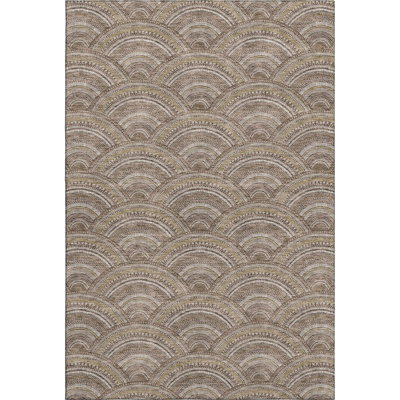 Premium Machine Washable Prisco Brown Rug