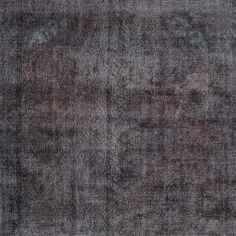 Tapis en laine gris foncé / noir, Carré 7 pi
