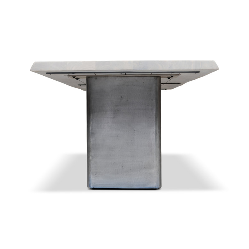 Colin Dining Table Cast Slab Base, 29.75"H x 92"L x 40"W, White Wash