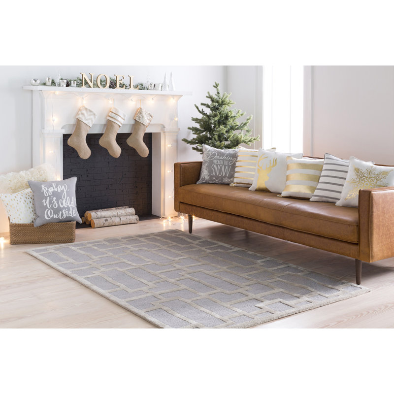 Perpetua Hand Tufted Wool Geometric Indoor Rug, Rectangle 5' x 7'6"