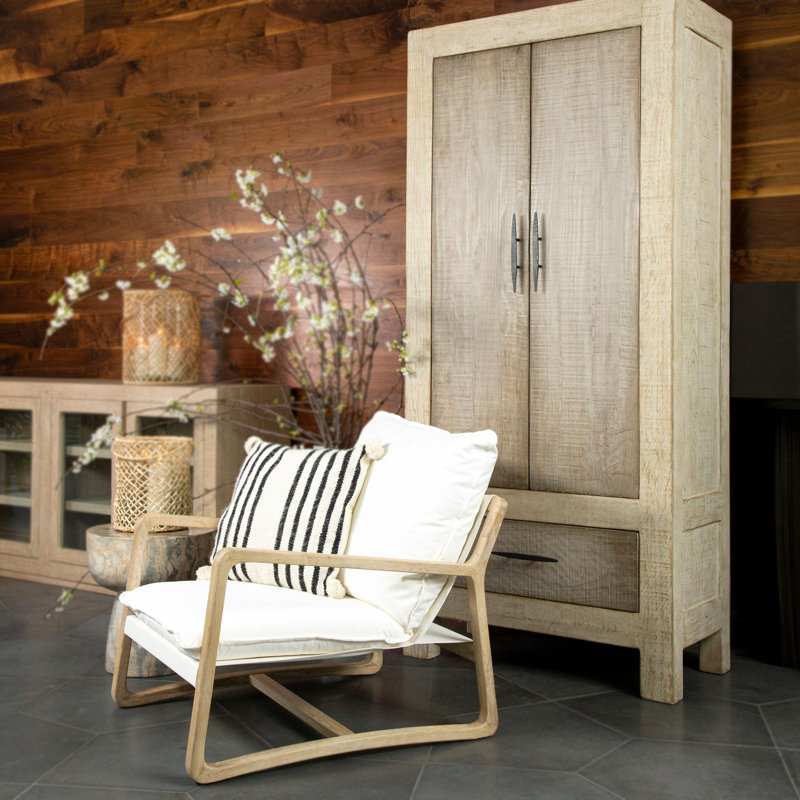 Axel 30" W Armchair in White, Off White