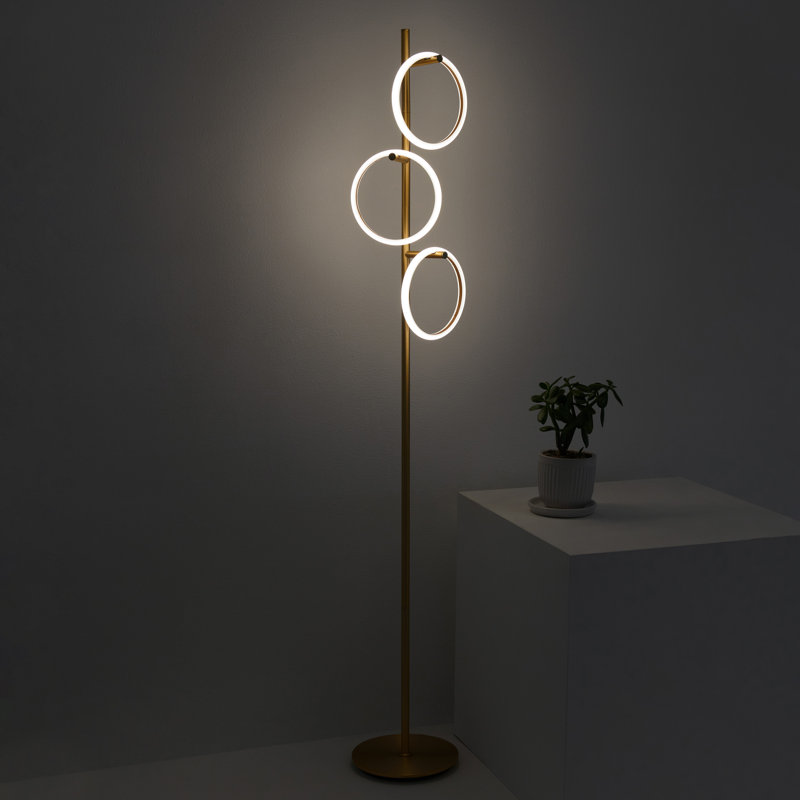 Saturn Antique Brass 66" Kids' 3-Way Dimming LED Floor Lamp