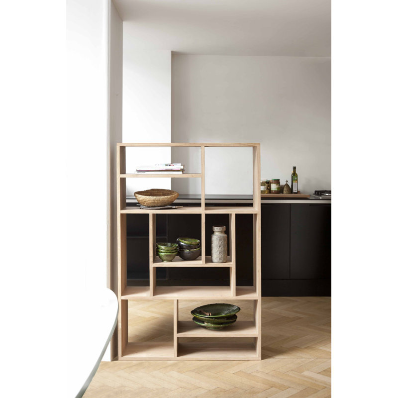 M Solid Wood Geometric Bookcase