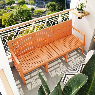 Polypropylene 3 - Seater Indoor/outdoor In Apricot Brown, , Ultra , Zero Maintenance For Patio Lounging Brown 1 Piece Conversation , Made Of Polypropylene, Waterproof, , Breathable Slatted Design