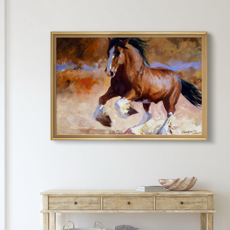 Rumi's Run - Cadre photo, reproduction d'art sur toile, Doré, H 18,5 po x l 24,5 po x P 1,5 po