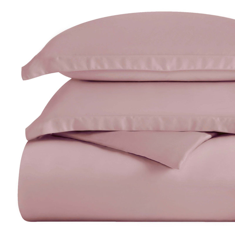 Mitchell Egyptian Cotton Blend 300 Thread Count Solid Duvet Cover Set With Pillow Shams, Twin Duvet Cover + 1 Standard Sham