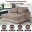 Chaise longue moderne rembourrée avec 2 porte-gobelets, une poche et des coussins-259025189