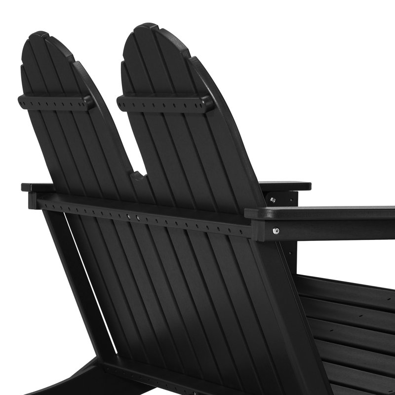 Banc pliant en poly 49 po Adirondack, Noir