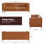 Canapé Chesterfield 80,7 po en similicuir, canapé 3 places avec pieds en métal doré pour le salon-1398315849-1403588504-1403588510