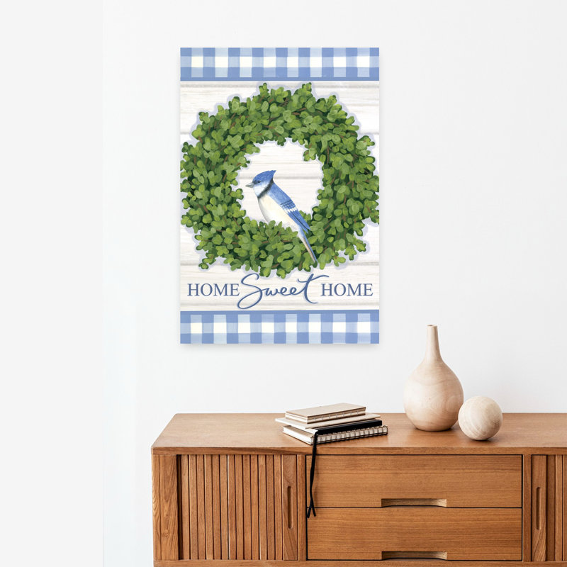 Art contemporain, Bluebird Home Sweet Home, H 24 po x l 16 po