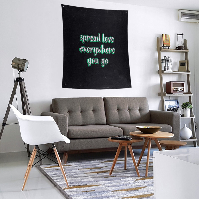 Tapisserie tableau noir en polyester spread quote, H 27,5 po x l 37,5 po, Vert