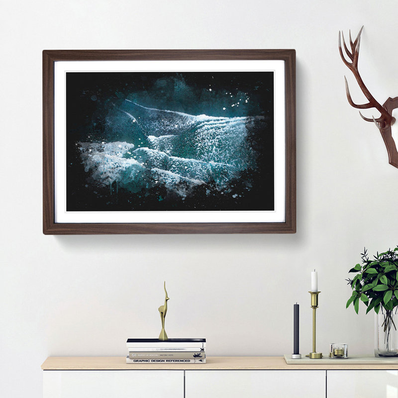 San Francisco Beach - Picture Frame Graphic Art, Walnut Framed, 24cm H x 33cm W x 2cm D