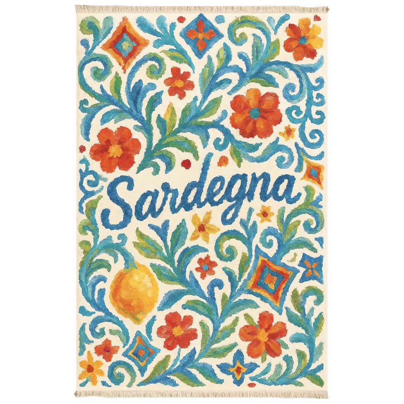 Sardegna Coastal Floral Area Rug