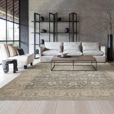 Tapis traditionnel en laine noué à la main 8 000 pi x 11 pi 10 po Agra