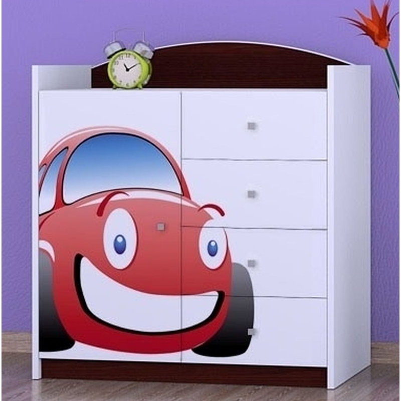 Nevarez Kids 4 - Drawer Combo Dresser, Dark Brown