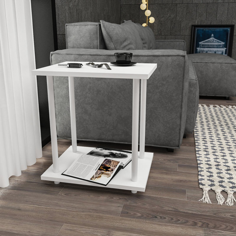 End Table, White, White