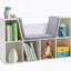 Bibliothèque pour 6 enfants avec coin lecture et coussin, rangement polyvalent pour la chambre à coucher, le salon, Pure