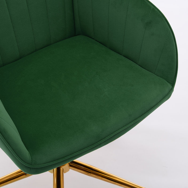Chaise de bureau réglable TY, Vert, Doré
