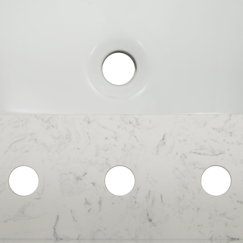 37 in. White Carrara Sky Marble Vanity Top with Undermount Sink