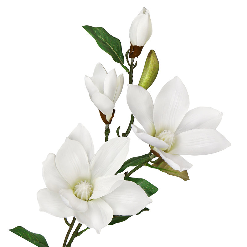 Artificial Magnolia Flower Spray, White