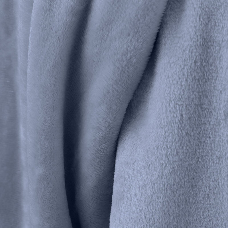 Raschel Velvet Touch Blanket Throw, Light Blue, 130cm W x170cm D