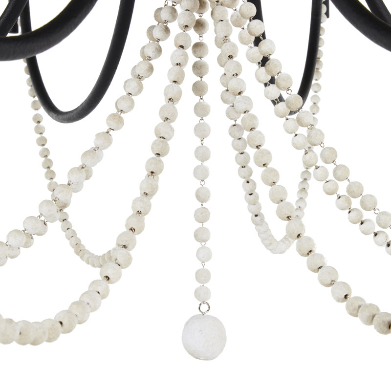 Percy 8 - Light Candle Style Empire Chandelier with Beaded Accents