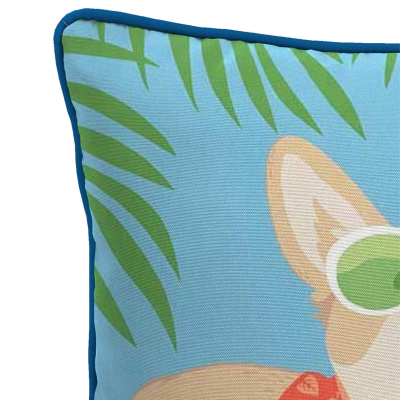 16" x 16" Outdoor Throw Pillow with Welt, Vacation Dog