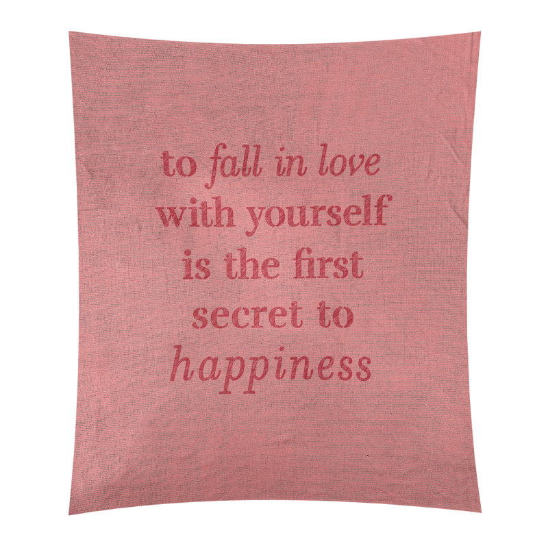 Tapisserie en polyester à la main vous aimera, H 60 po x l 51 po, Rouge