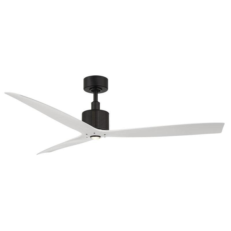 Matte Black and White 60'' Smart Ceiling Fan with LED Light