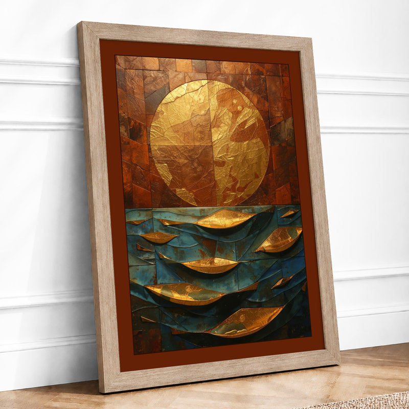 Sun and Tides Boho - Framed Print, A1 - 84.1 x 59.4 cm, Oak
