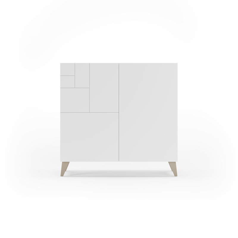 12 Pair Shoe Storage Cabinet, White/Taupe