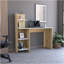 Bureau Wichita, quatre tablettes, finition chêne clair / blanc