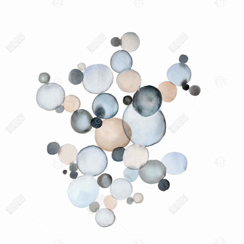 Grayish bubbles - 26"x26" Throw pillow cover - Poly twill - Print on demand