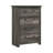 Nemy Tall Dresser Chest, 4 Drawers, Gray Melamine Board, Drop Handles