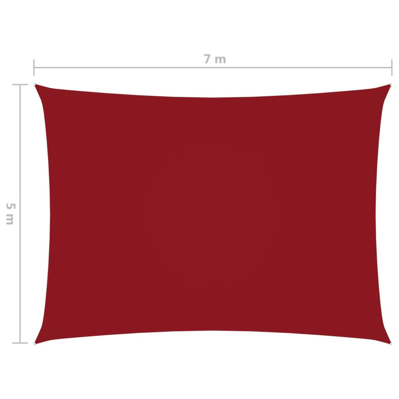 Aerie 2.5m x 3.5m Rectangular Shade Sail, 700cm x 500cm, Red