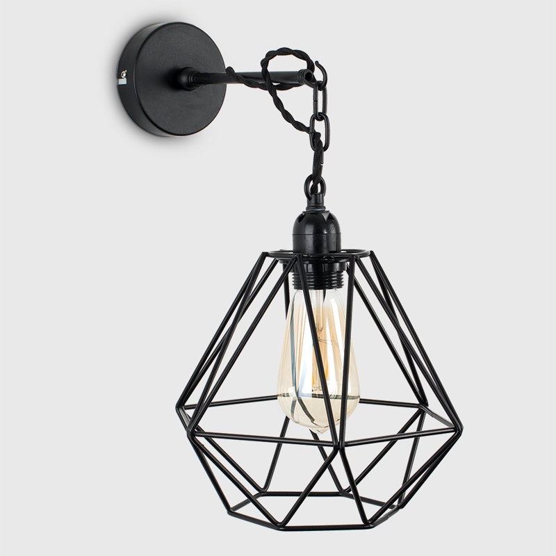 Harp 1 - Light Satin Black Geometric Pendant, Yes, Black
