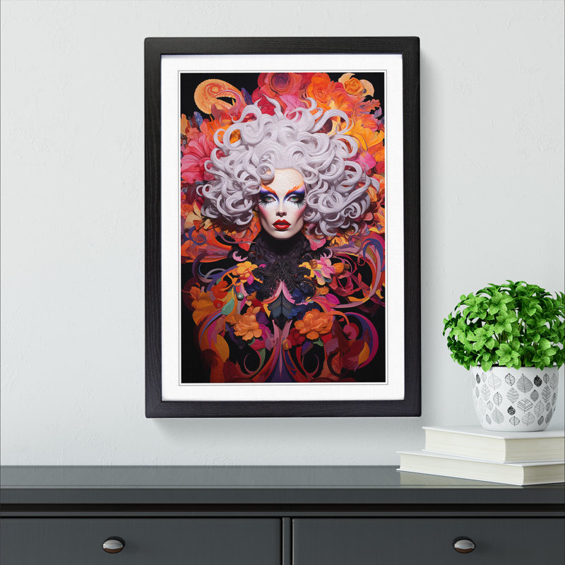 Drag Queen Informel - Single Picture Frame Print on Wood, Black, 64" H x 46" W x 2" D