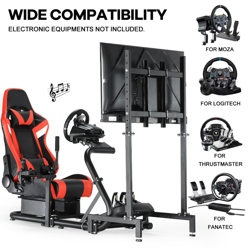 Fauteuil de jeu et de course ergonomique avec haut-parleurs intégrés Inbox Zero