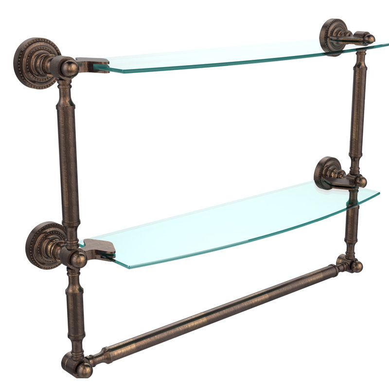 Marchmont 2 Piece Tiered Shelf with Towel Bar, 15" H x 22" W x 6.1" D, Venetian Bronze