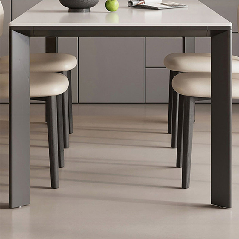 Table de salle à manger moderne en aluminium, H 29,52 po x L 55,11 po x l 31,49 po