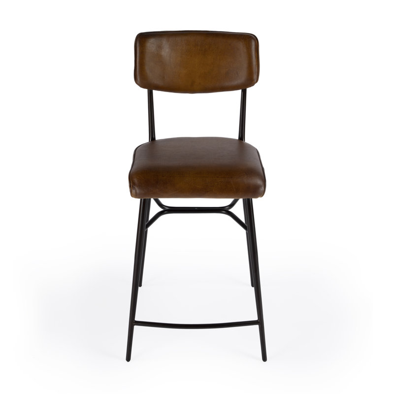 Odessa Square Leather 26.5" Counter Stool