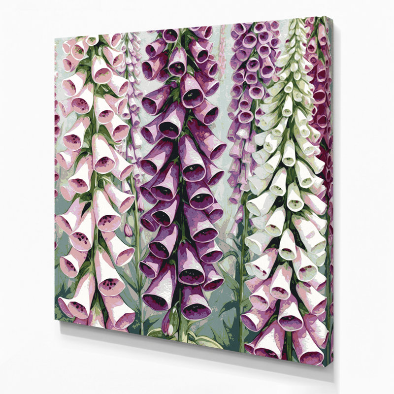 "Watercolor Botanical" 36, art mural sur toile grise