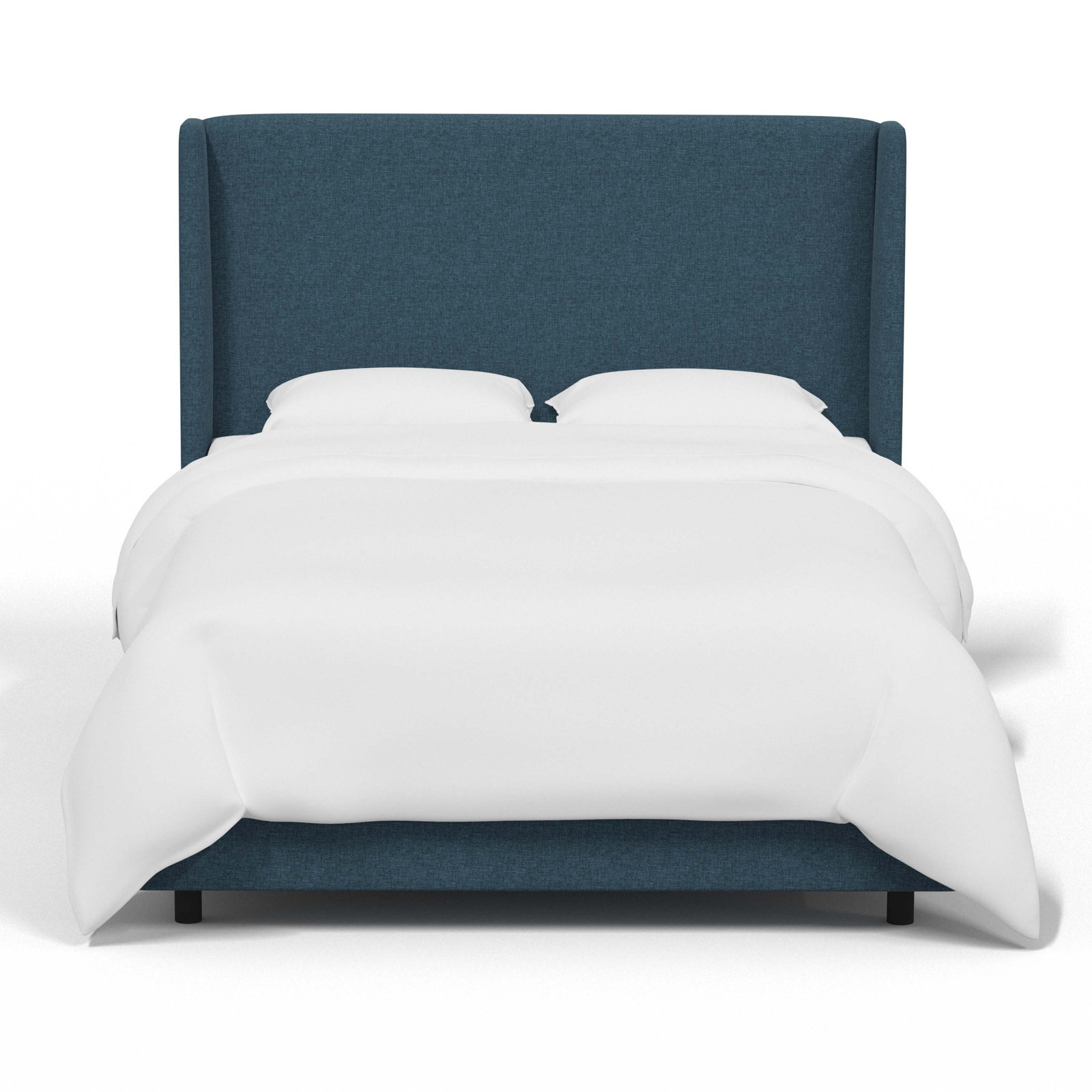 Tilly Upholstered Wingback Bed, King, Zuma Navy Textured Linen
