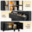 71'' Tall Arched China Cabinet with Wireless Smart Lights, Adjustable Shelves, Tempered Glass Doors, Drawer, Kitchen Pantry Cabinet-1248380187
