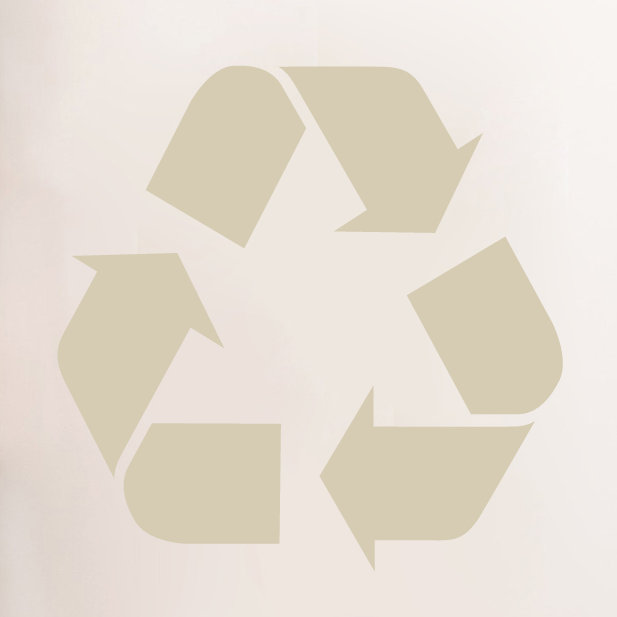 Décalcomanie murale symbole de recyclage, Beige