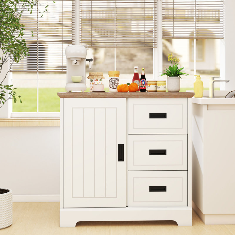 80cm Sideboard, Natural/White