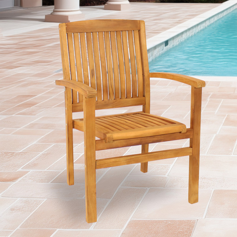 Chaise de salle à manger d'extérieur en teck Viv Viville