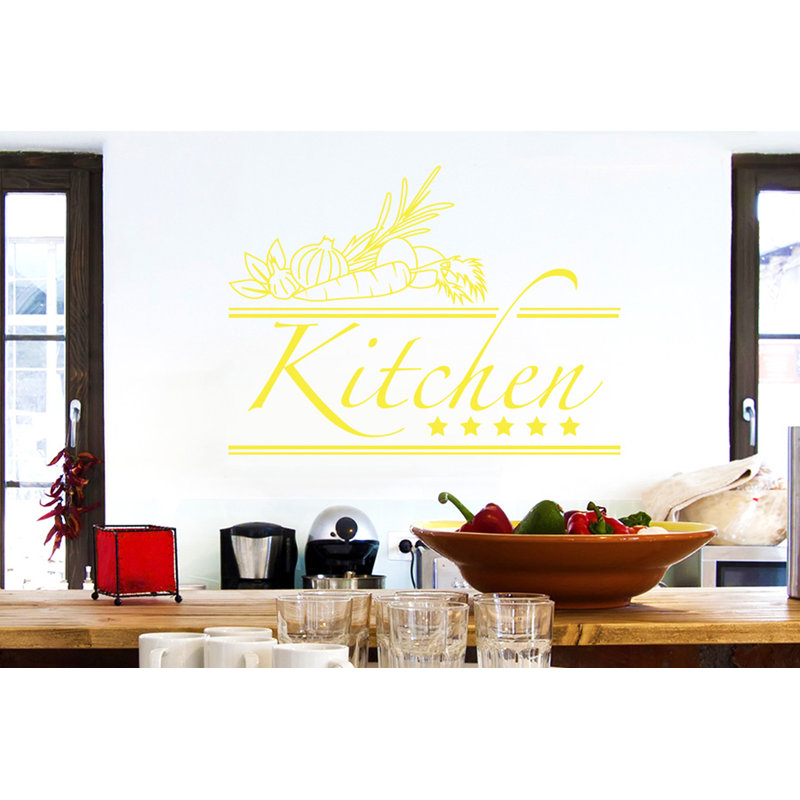 Food & Beverage Non-Wall Damaging Wall Decal, Medium, Bright Yellow